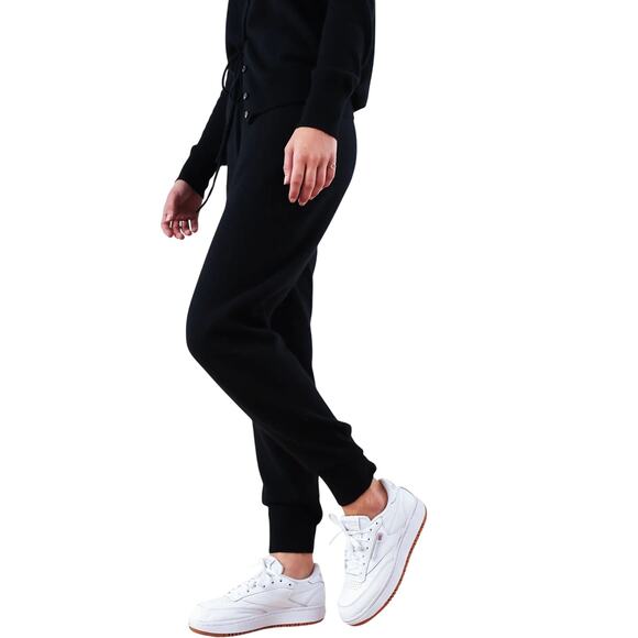 New Quince Women’s Black Mongolian Cashmere Sweatpants Joggers Medium 3751 - Picture 2 of 11